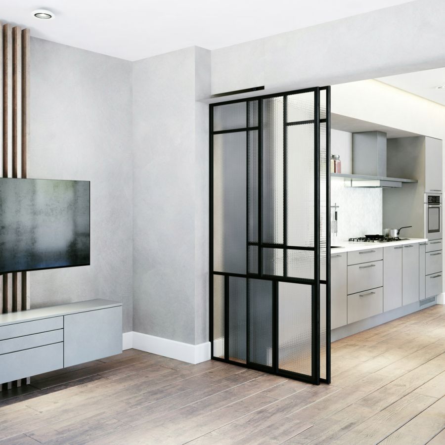 Modernes Wohnzimmer mit Hebetüre